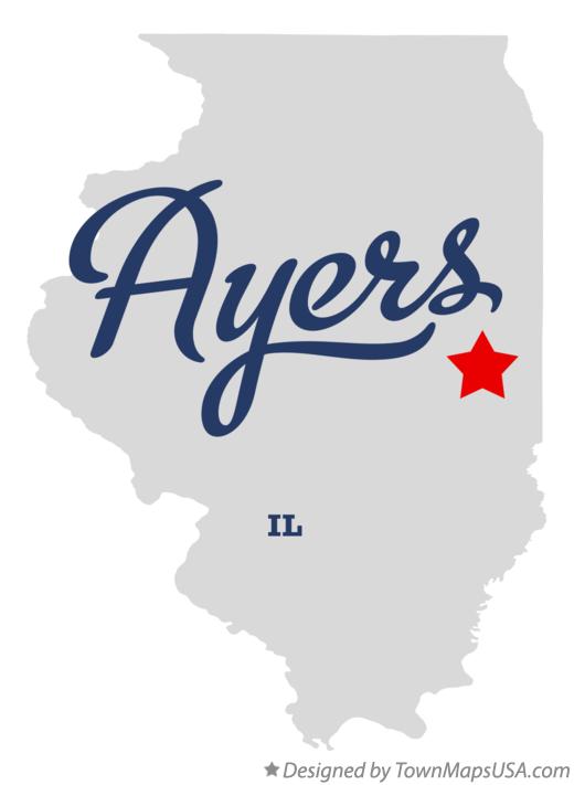 Map of Ayers Illinois IL