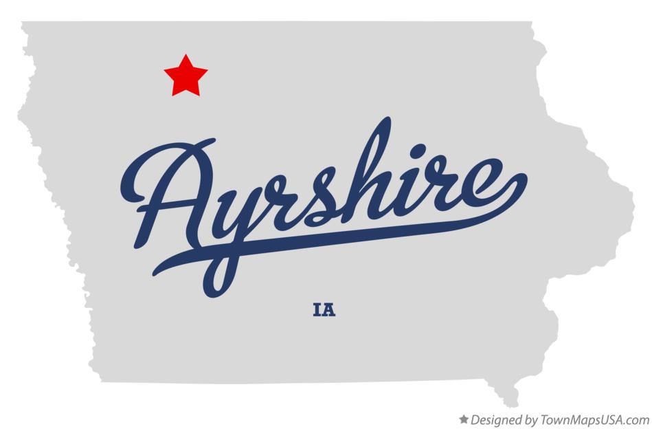 Map of Ayrshire Iowa IA
