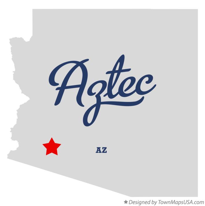 Map of Aztec Arizona AZ
