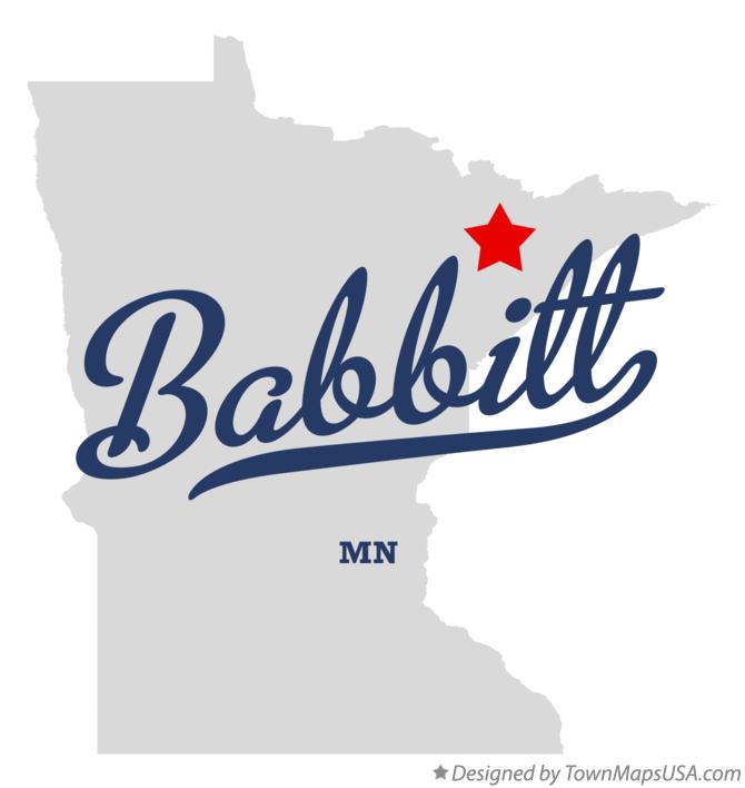 Map of Babbitt Minnesota MN