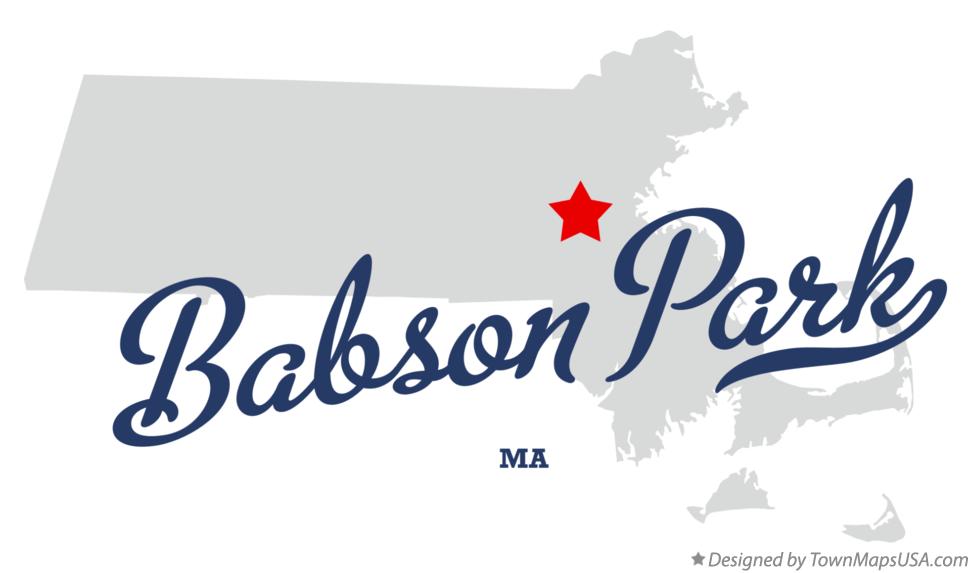 Map of Babson Park Massachusetts MA