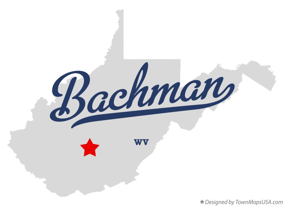 Map of Bachman West Virginia WV