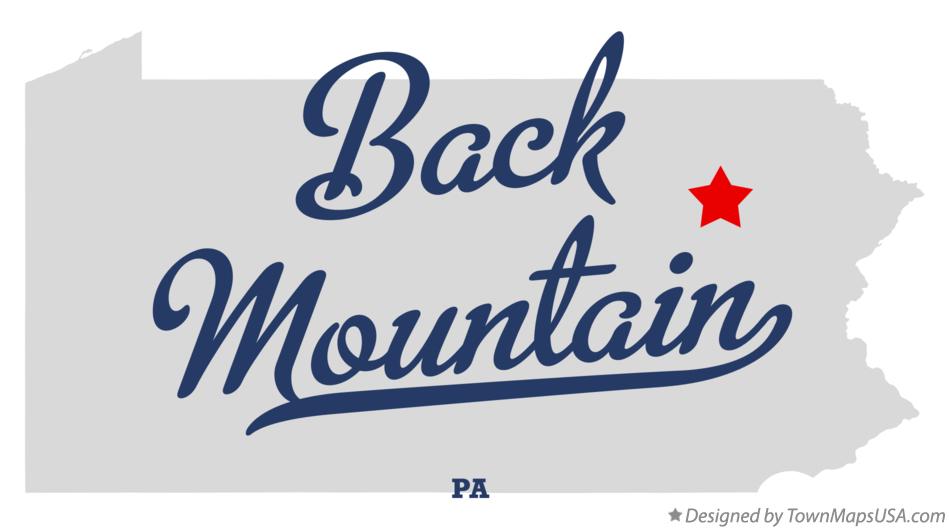 Map of Back Mountain Pennsylvania PA