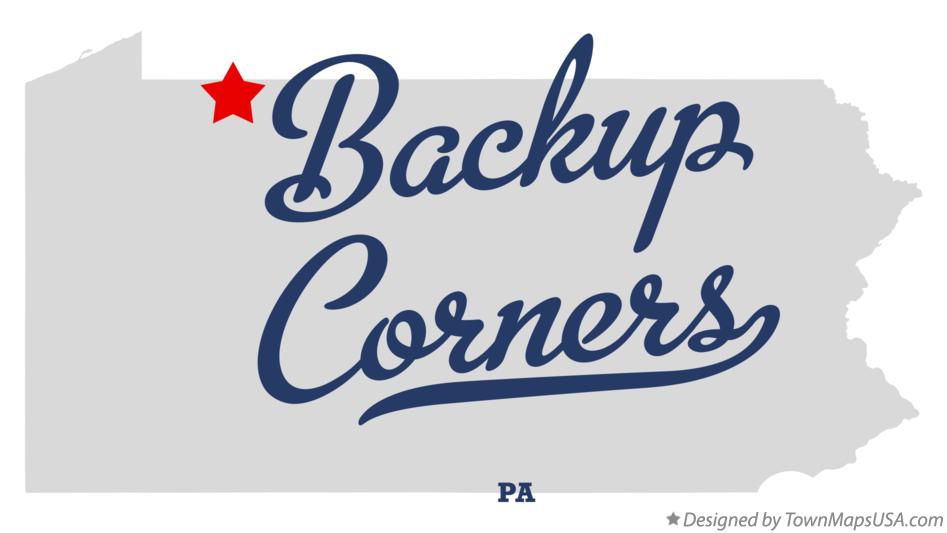 Map of Backup Corners Pennsylvania PA