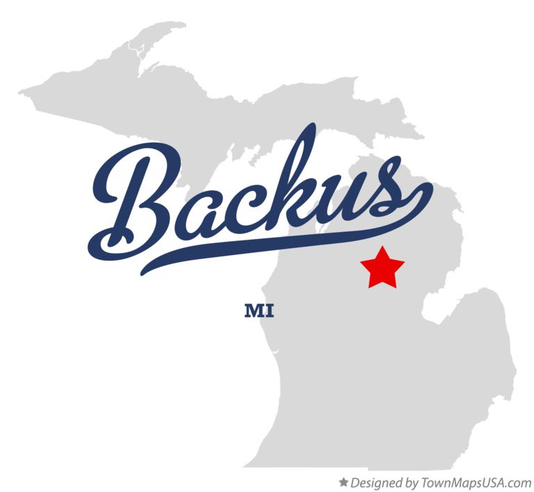 Map of Backus Michigan MI