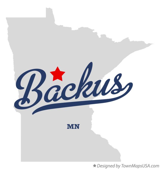 Map of Backus Minnesota MN
