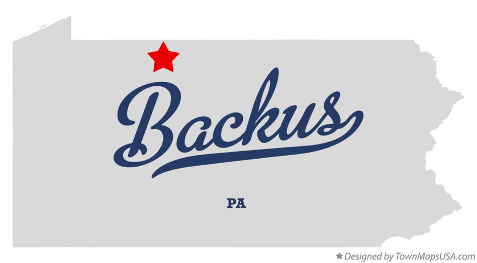 Map of Backus Pennsylvania PA