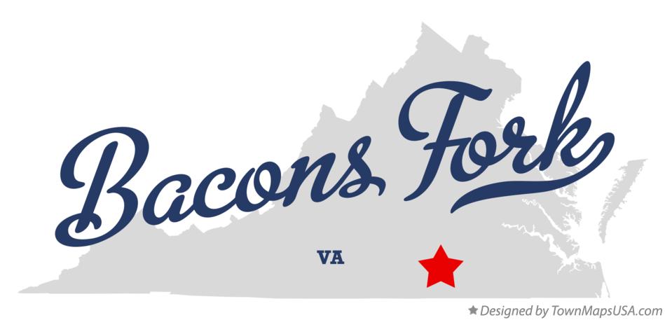 Map of Bacons Fork Virginia VA