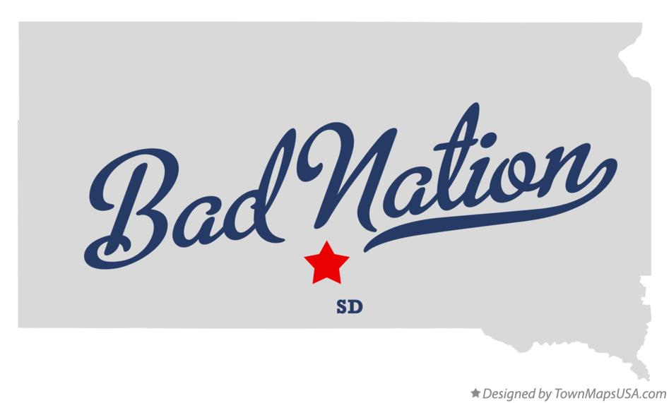 Map of Bad Nation South Dakota SD