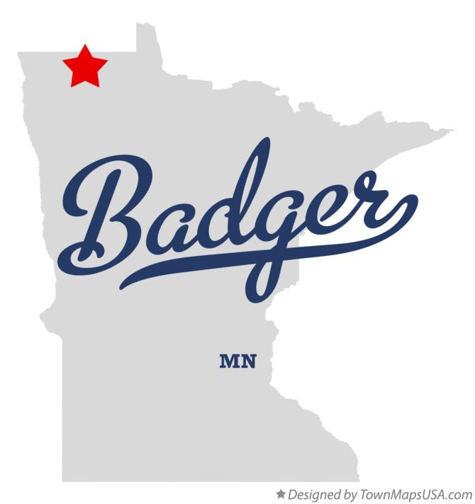 Map of Badger Minnesota MN