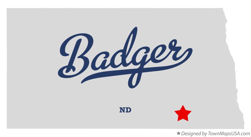 Map of Badger North Dakota ND