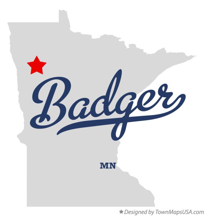 Map of Badger Minnesota MN