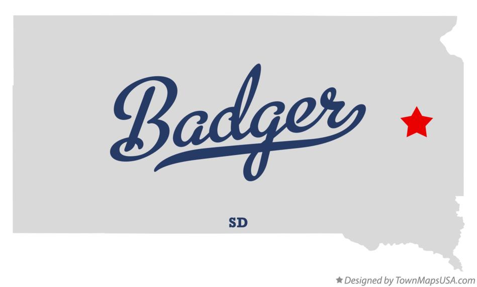 Map of Badger South Dakota SD