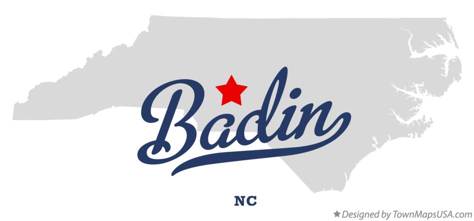 Map of Badin North Carolina NC