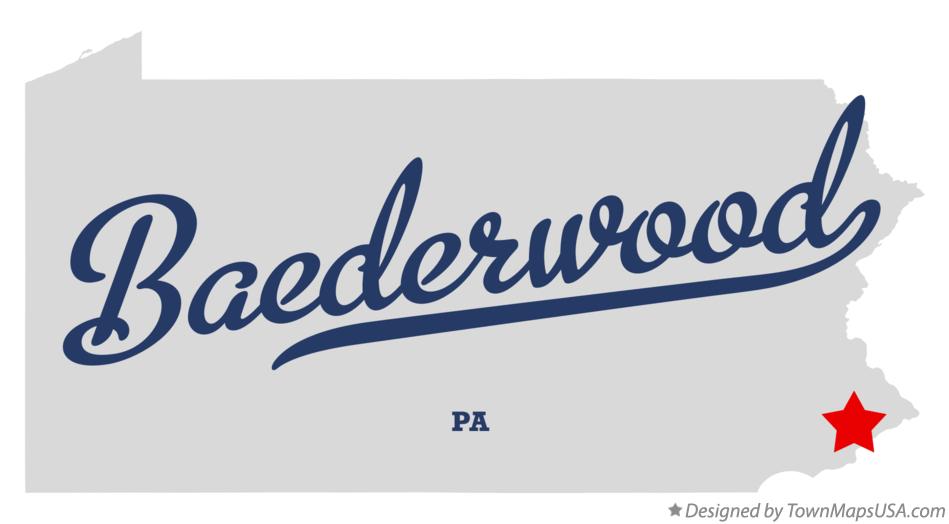 Map of Baederwood Pennsylvania PA
