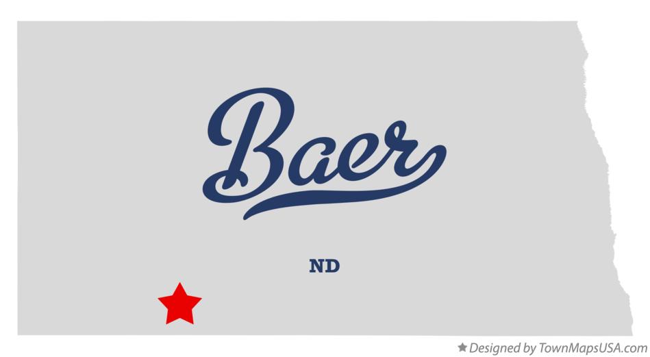 Map of Baer North Dakota ND