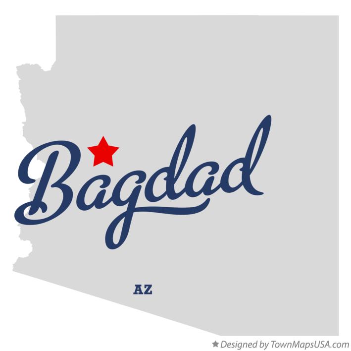Map of Bagdad Arizona AZ
