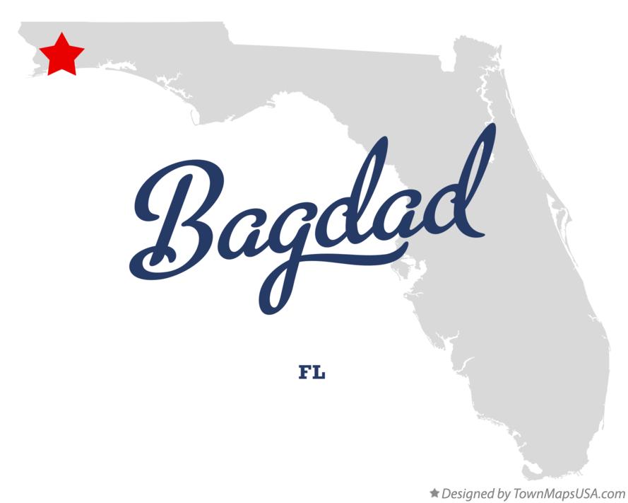Map of Bagdad Florida FL