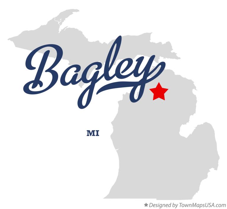 Map of Bagley Michigan MI