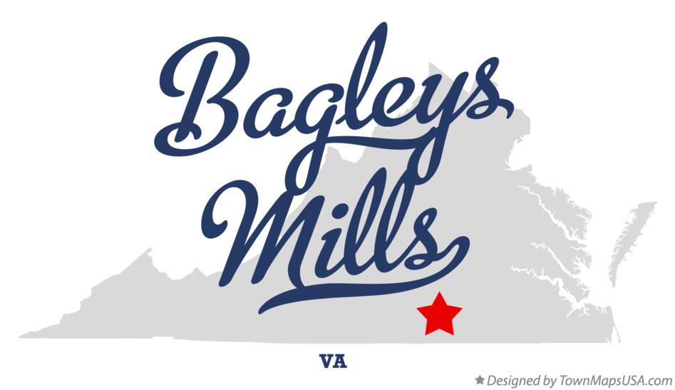 Map of Bagleys Mills Virginia VA