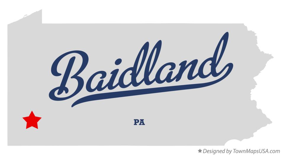 Map of Baidland Pennsylvania PA