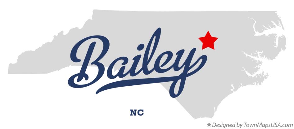 Map of Bailey North Carolina NC