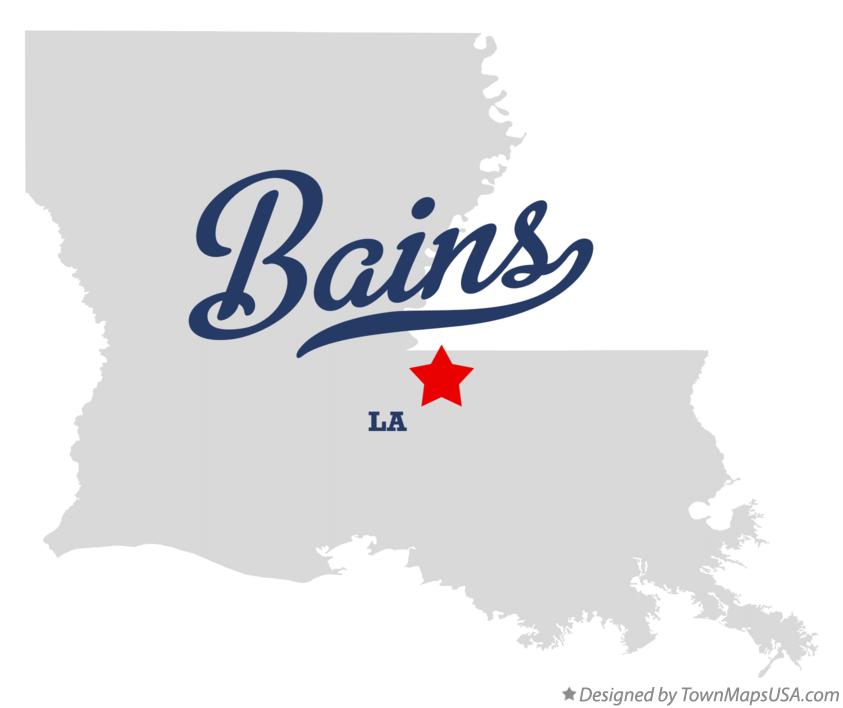 Map of Bains Louisiana LA