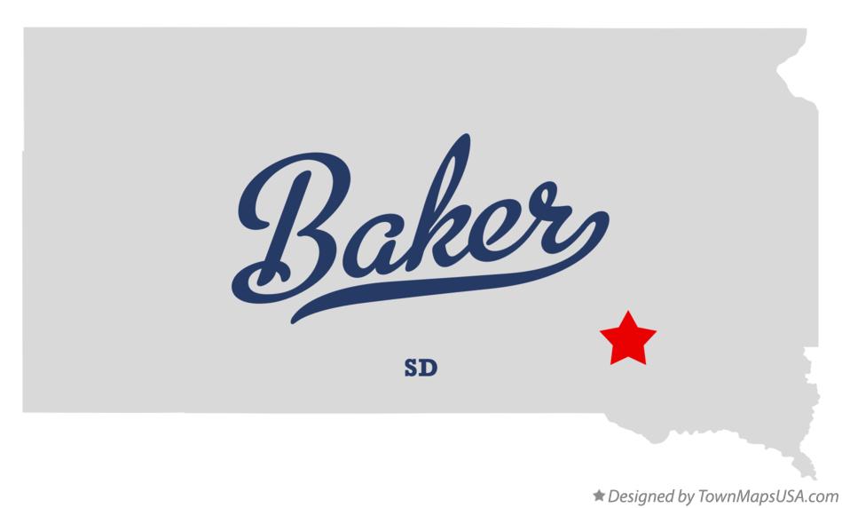 Map of Baker South Dakota SD