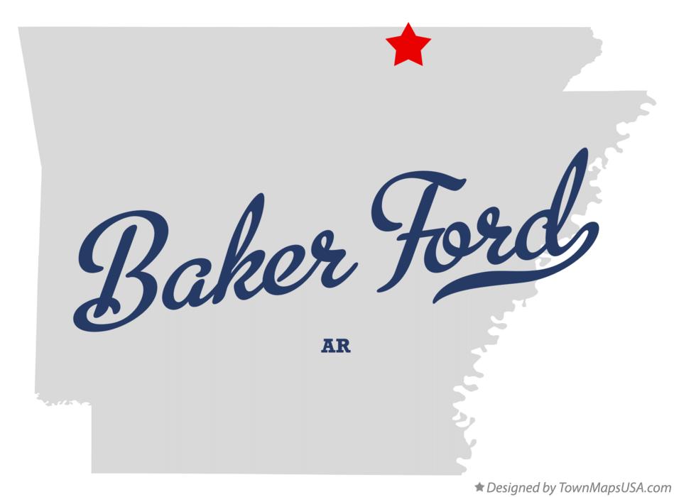 Map of Baker Ford Arkansas AR