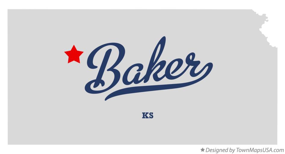 Map of Baker Kansas KS