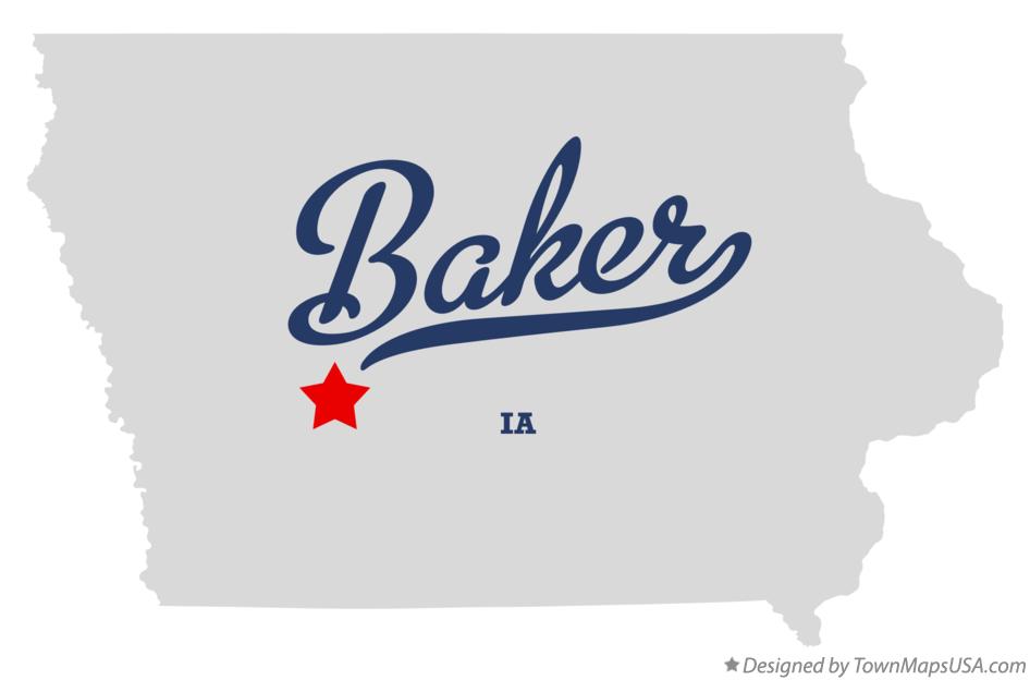 Map of Baker Iowa IA