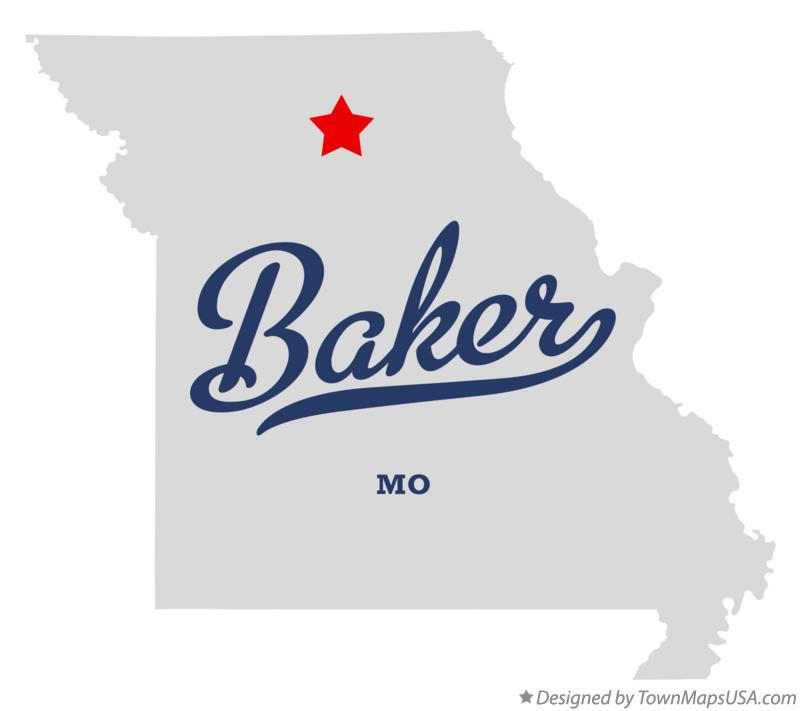 Map of Baker Missouri MO