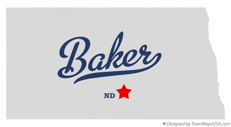 Map of Baker North Dakota ND