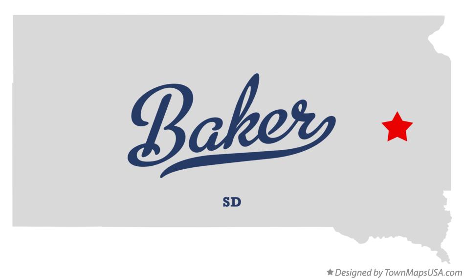 Map of Baker South Dakota SD
