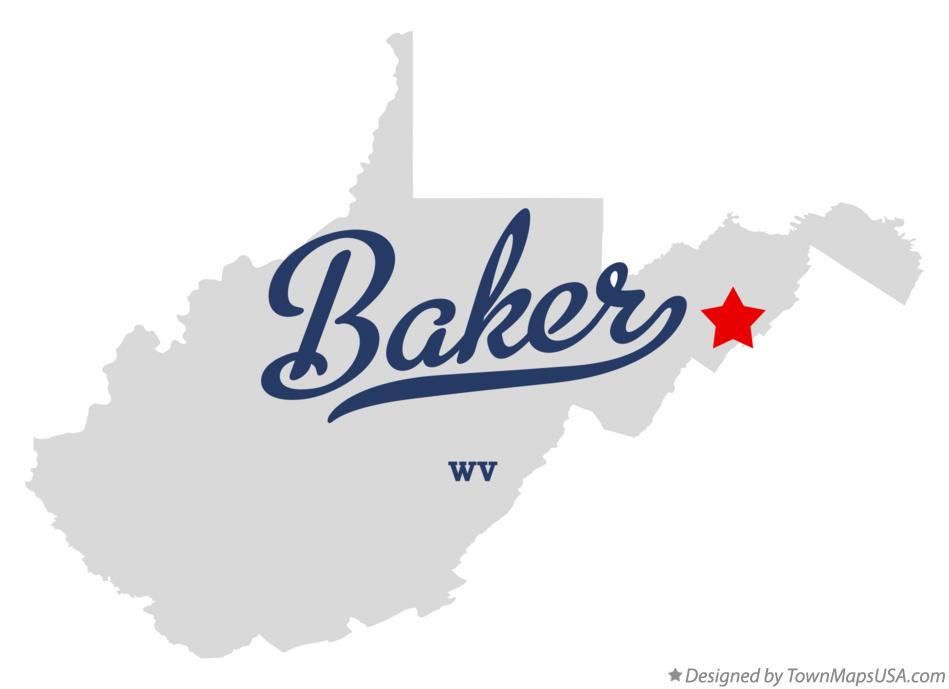 Map of Baker West Virginia WV
