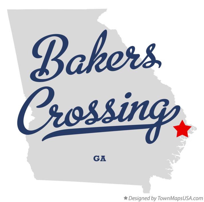 Map of Bakers Crossing Georgia GA