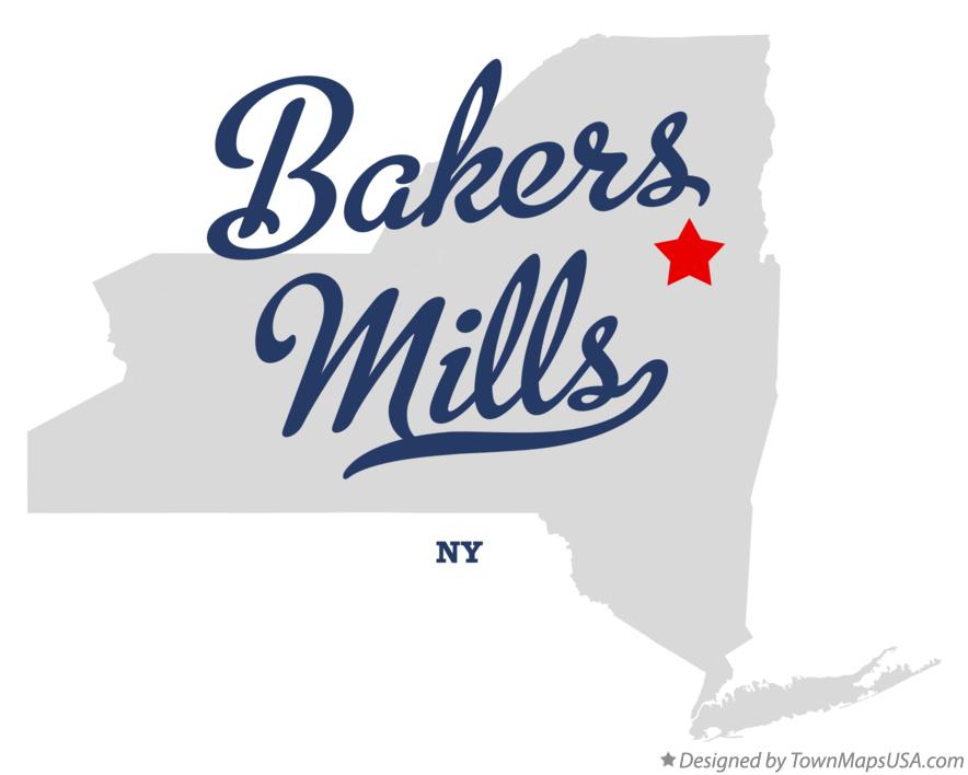 Map of Bakers Mills New York NY