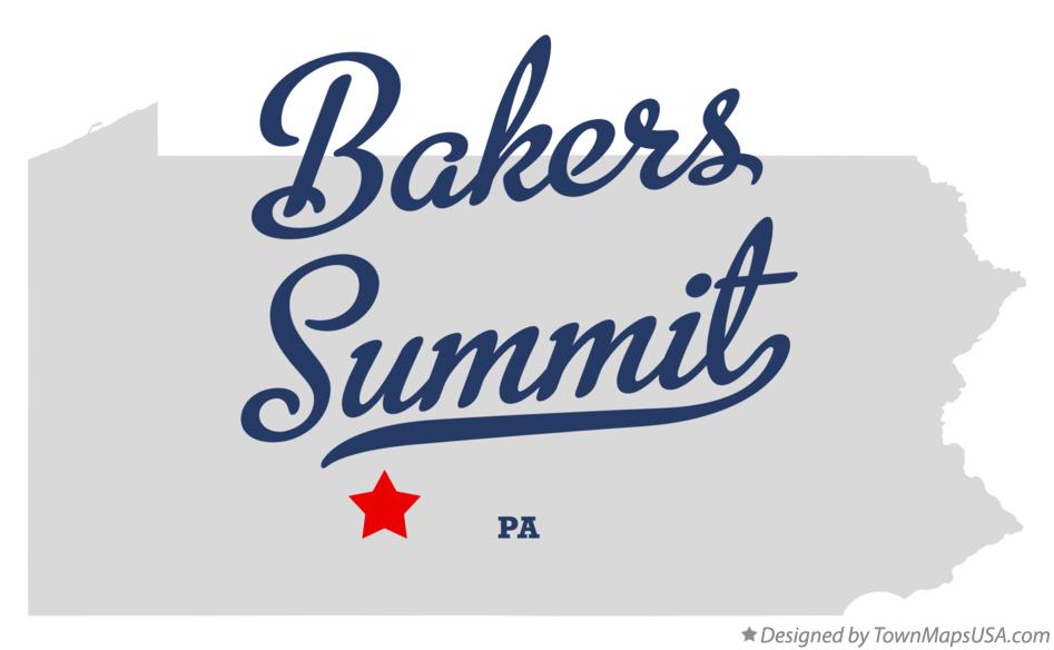 Map of Bakers Summit Pennsylvania PA