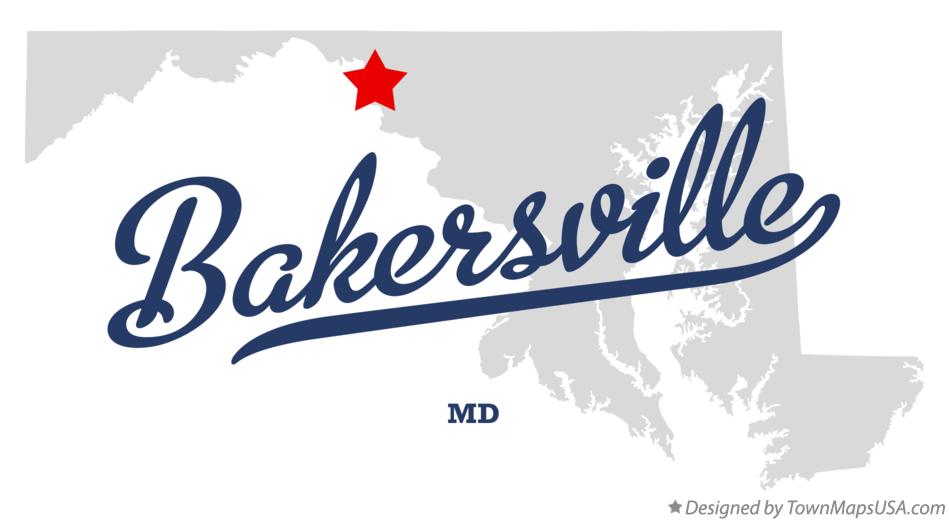 Map of Bakersville Maryland MD