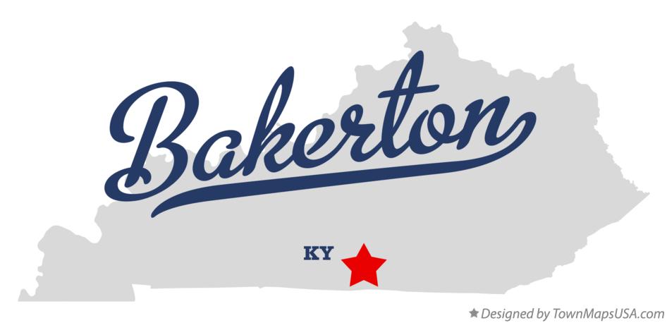 Map of Bakerton Kentucky KY
