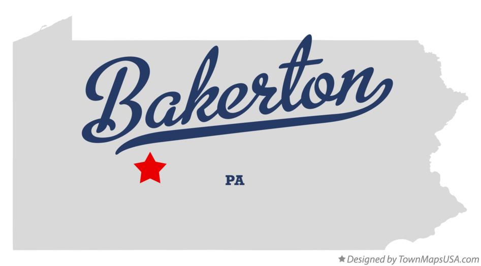 Map of Bakerton Pennsylvania PA