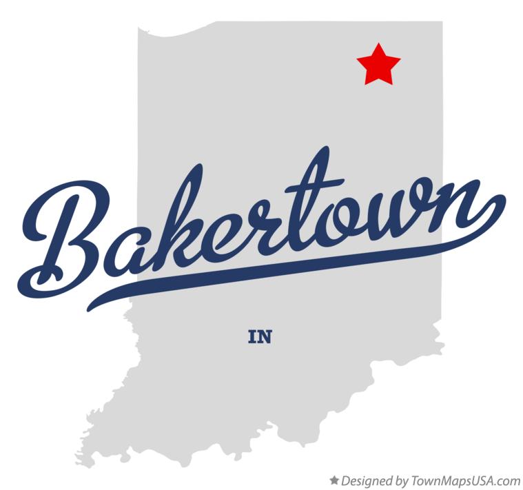 Map of Bakertown Indiana IN