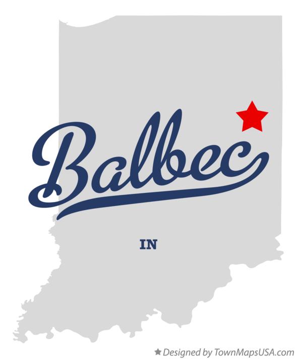 Map of Balbec Indiana IN