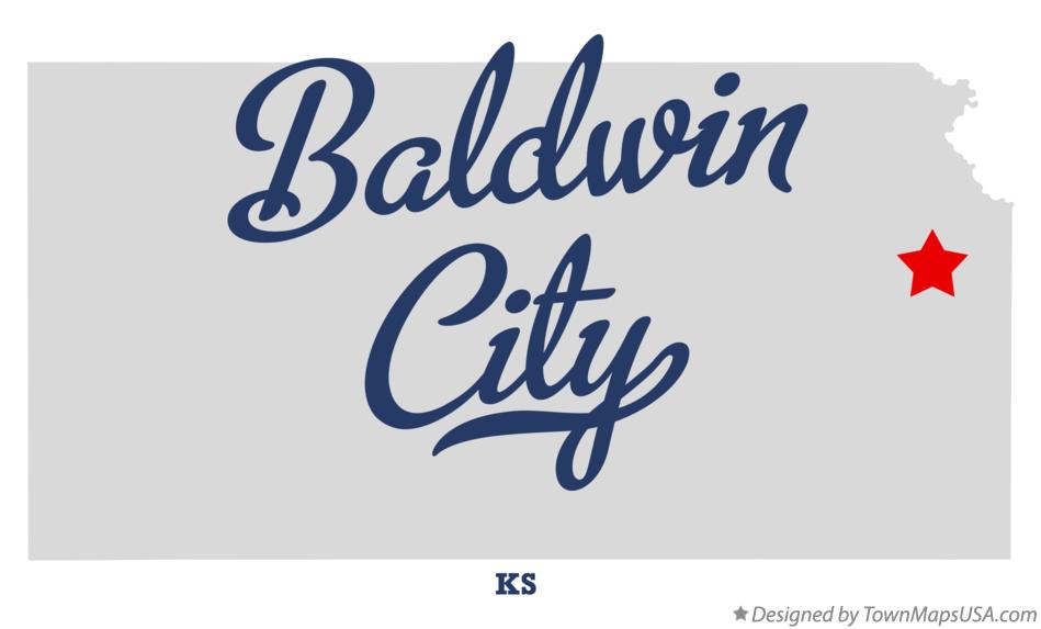 Map of Baldwin City Kansas KS