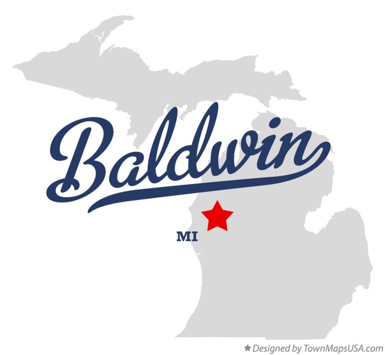 Map of Baldwin Michigan MI