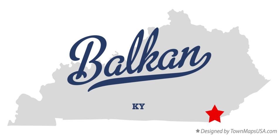 Map of Balkan Kentucky KY