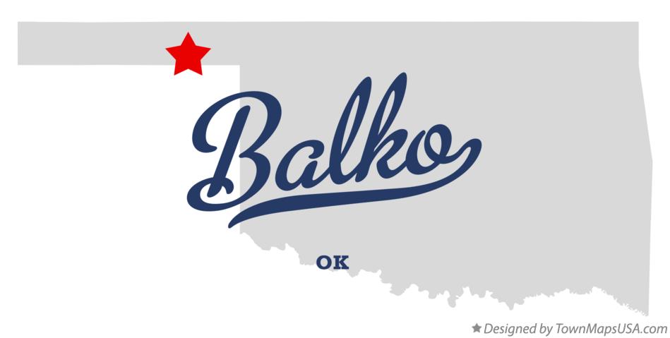 Map of Balko Oklahoma OK