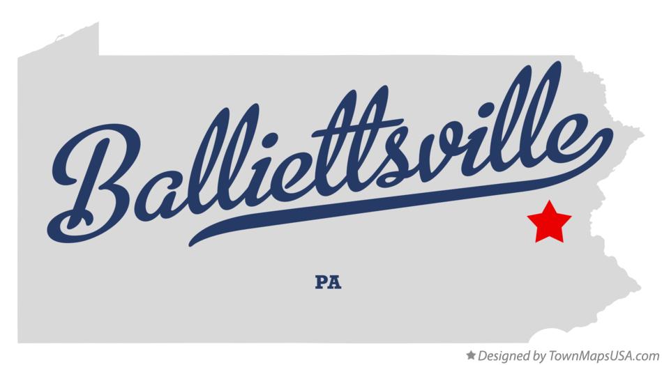 Map of Balliettsville Pennsylvania PA
