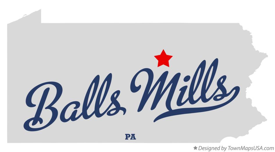 Map of Balls Mills Pennsylvania PA