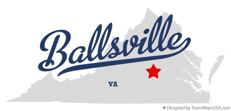 Map of Ballsville Virginia VA